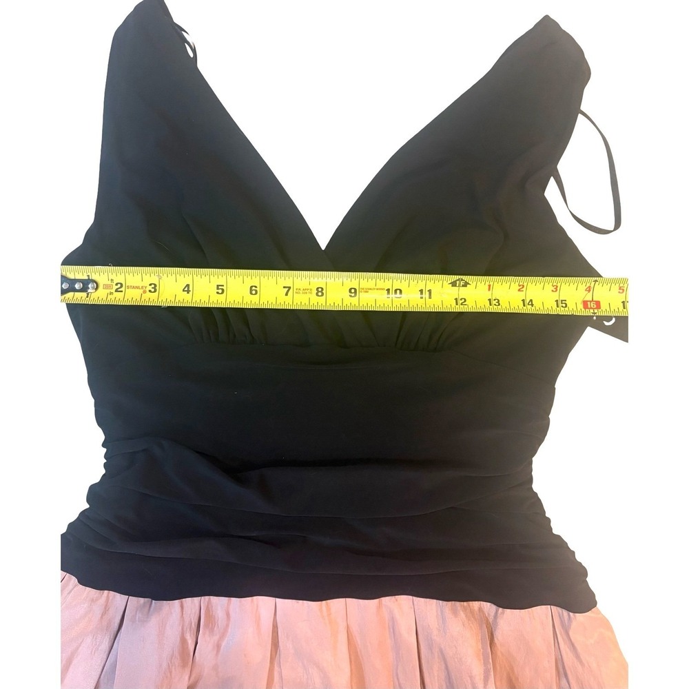 S.L. Fashions Women Black Mauve Lace Hem Ruched V-Neck Cocktail Dress New - Picture 6 of 10